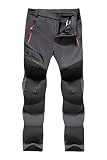 R RUNVEL Damen Thermohose Winterhose Schneehose Regenhose Wasserdicht Wanderhose Trekkinghose Outdoorhose Softshellhose Warme Gefüttert Ski Fahrradhose Lang L