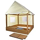 Meppi Sandkasten mit Dach und Seitenwänden - Stylische Sandkiste für Ihr Zuhause - Sandkastenhaus - Sandkasten-Pavillon mit Abdeckung
