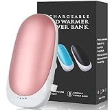 T98 USB Handwärmer, Elektrisch Taschenofen Doppelseitig Aufladbarer Taschenwärmer Wiederverwendbar, 5200mAH Hohe Kapazität Tragbare Powerbank für Handys iPad Tablets Smartphones MP3-Player etc